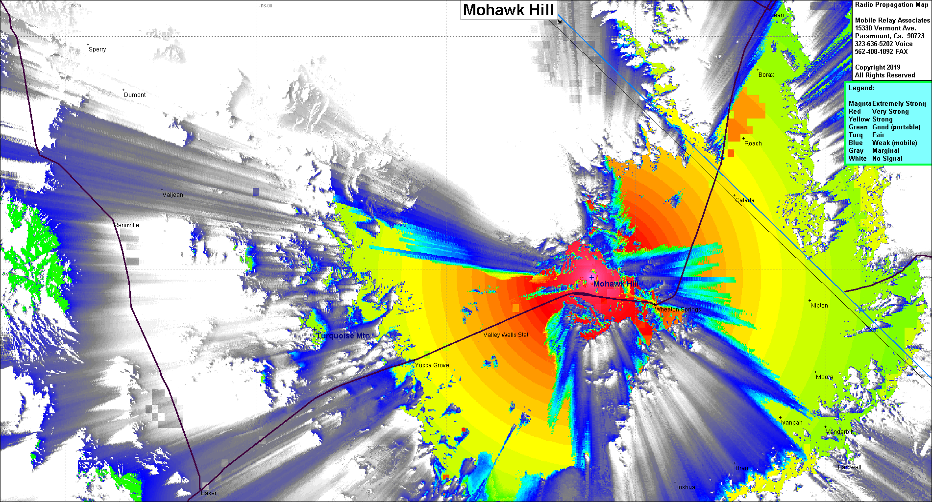 heat map radio coverage Mohawk Hill